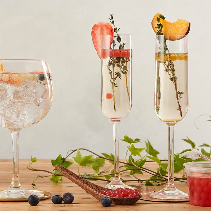 bursting bubbles for prosecco, vodka & gin