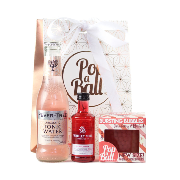 Pink Gin and Tonic Gin Gift Set with Bursting Bubbles – Popaball