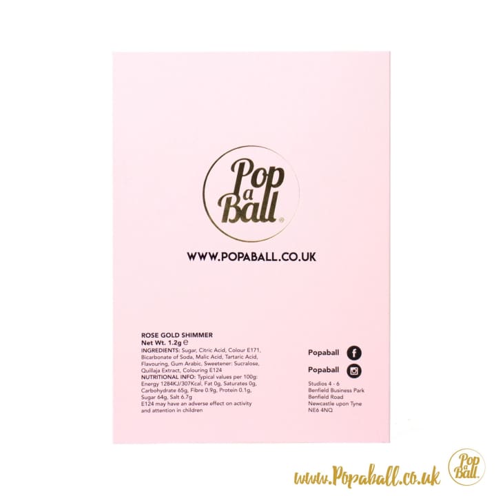 New! Popaball Shimmer Card With Rose Gold Shimmer Sachet