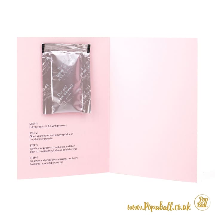 New! Popaball Shimmer Card With Rose Gold Shimmer Sachet